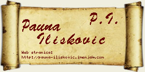 Pauna Ilišković vizit kartica